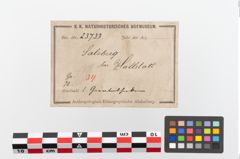 Etiketten zu Bronzegürtelhaken (NHMW-PRAE-023733)